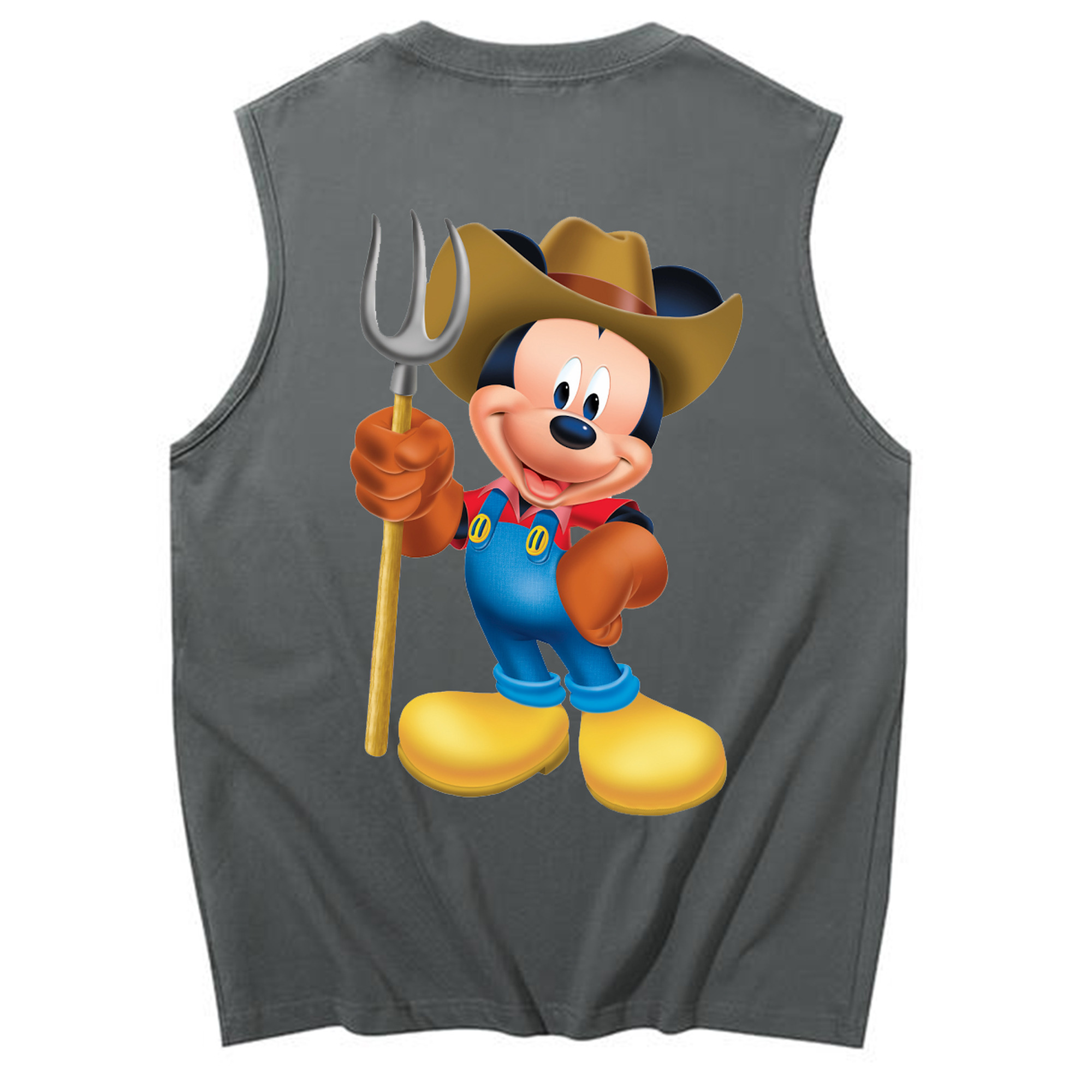 ミッキーマウス Mickey Mouse コットン100％タンクトップ（背面プリント）